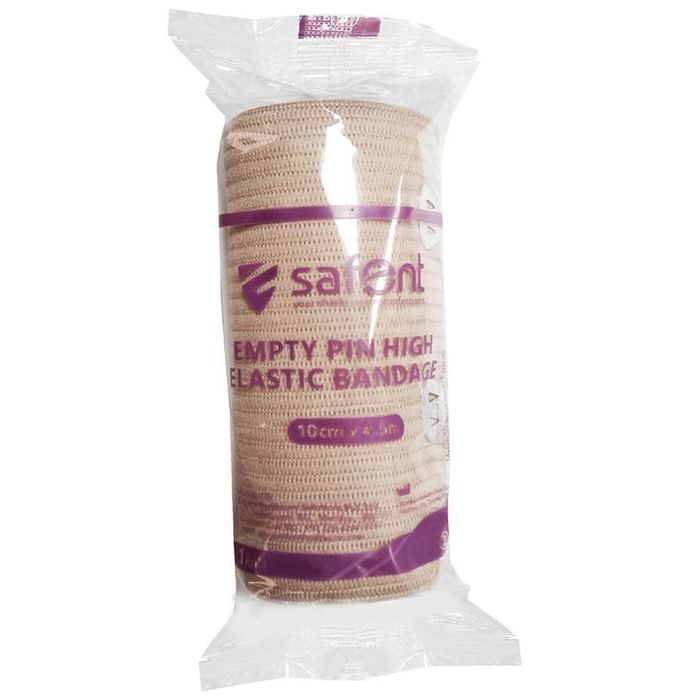 Safent Empty Pin High Elastic Bandage 10cm x 4.5m Skin Colour
