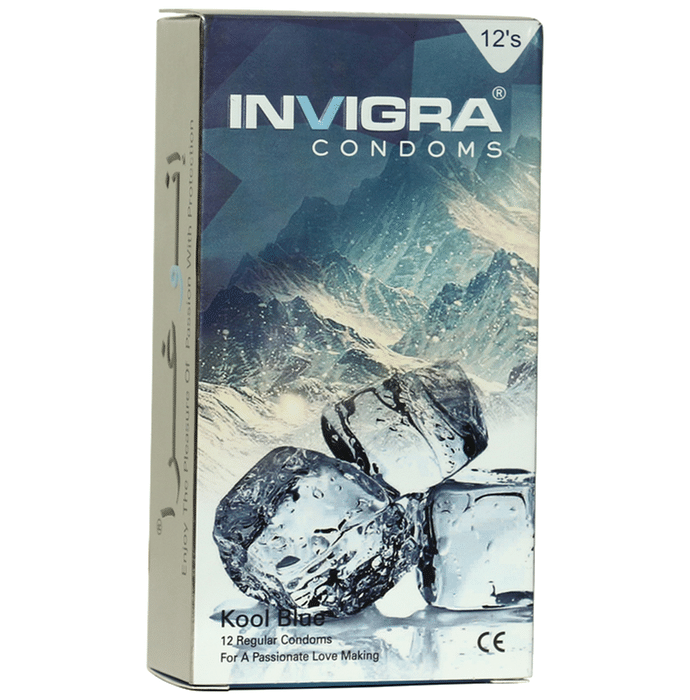 Invigra Regular Condom Kool Blue