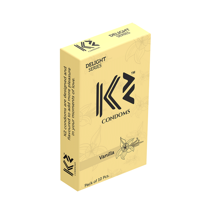 K2 Delight Series Condom with Dotted Rings Vanilla