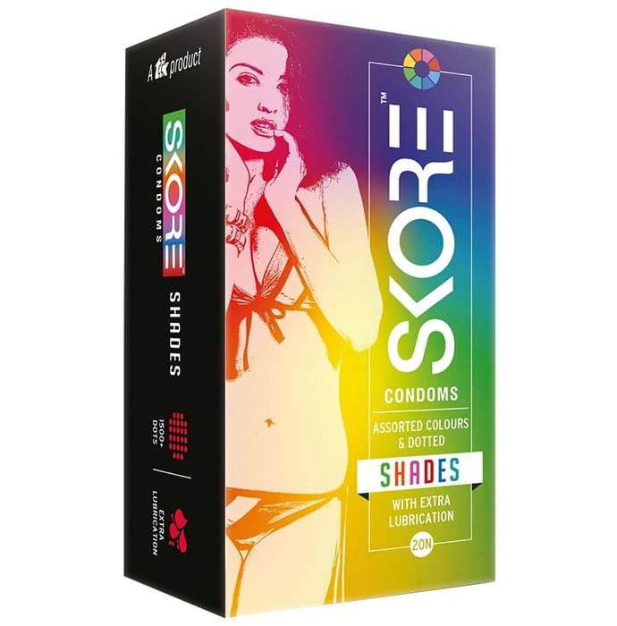 Skore Shades & Flavors Dotted Colored Condoms