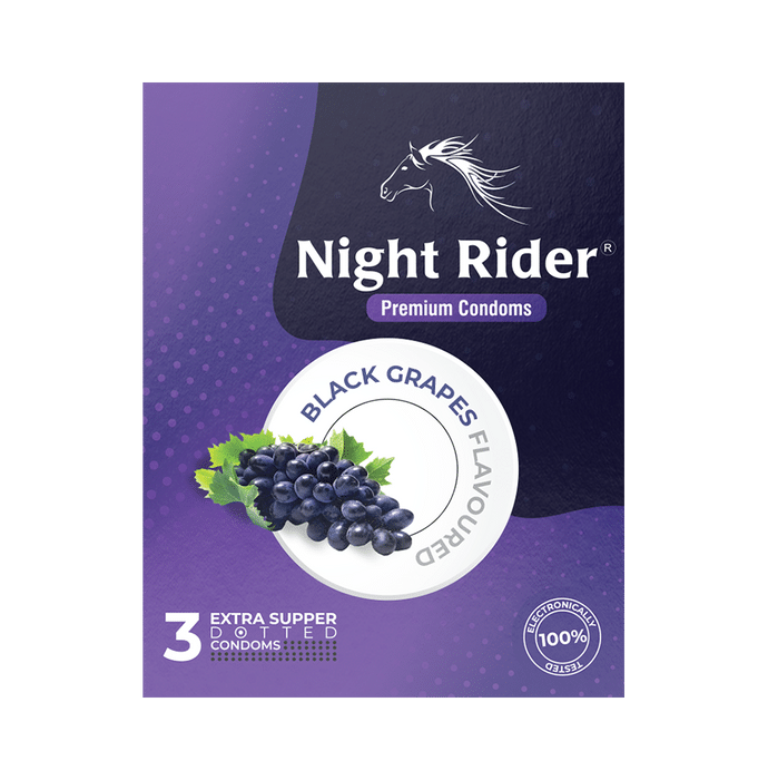 Night Rider Extra Super Dotted Condom Black Grapes