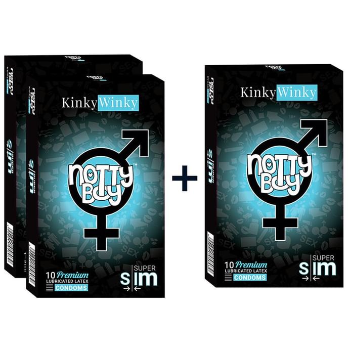 Notty Boy Super Slim Kinky Winky Condom Buy 2 Get 1 Free (10 Each)