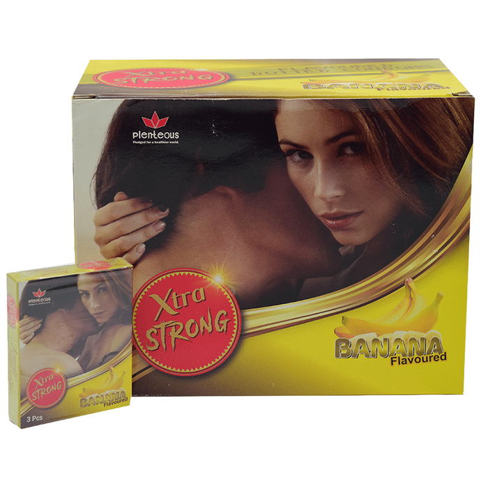Plenteous Xtra Strong Flavoured Dotted Condom Banana