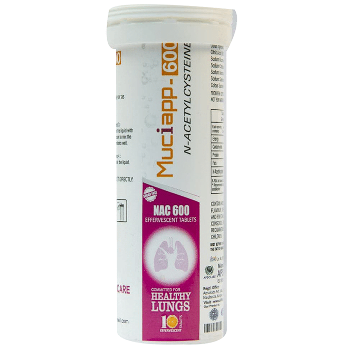 Muciapp 600 N-Acetylcysteine Effervescent Tablet