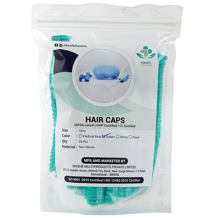 NMPL Hygiene Care Hair Cap Green