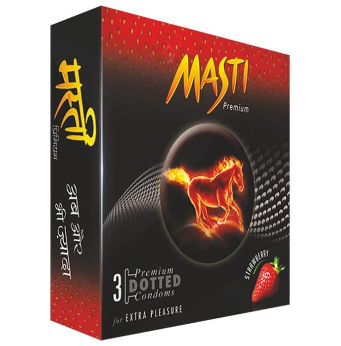 Masti Premium Dotted Condom Chocolate and Strawberry