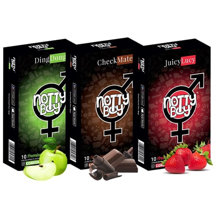 Notty Boy Condoms (10 Each) Multiflavour Combo