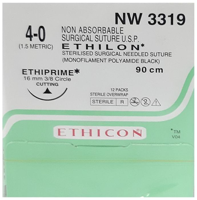 Ethilon NW 3319 Non Absorbable Surgical Suture 90cm Circle Cutting