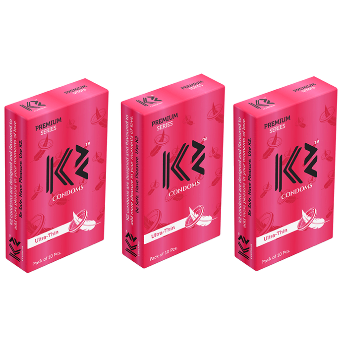 K2 Premium Series Extra Time Dotted Condom Ultra Thin(30Pc)