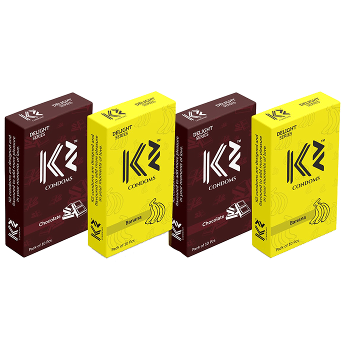 K2 Combo Pack of Dotted Condom Chocolate(20pc),Banana(20pc)