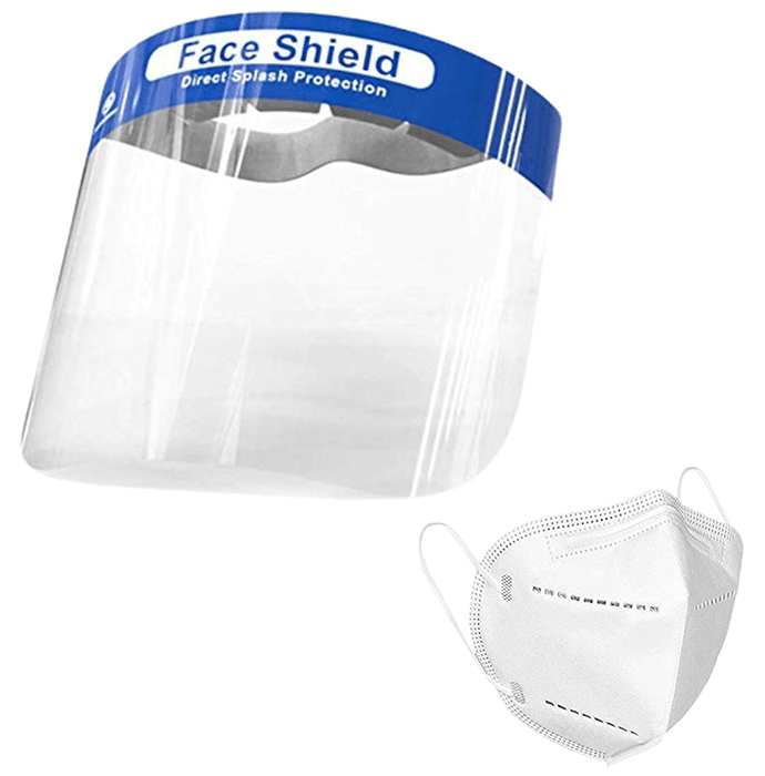 Dudki Combo Pack of KN95 Face Mask and Ace Shield