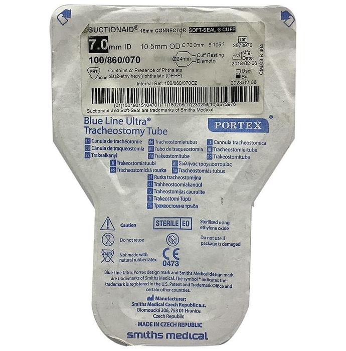 Blue Line Ultra 100/860/070 Tracheostomy Tube 7mm
