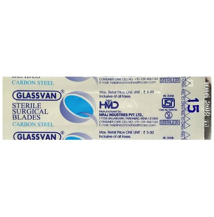 Glassvan Sterile Surgical Blades Size 15