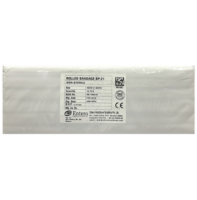 Entero Rolled Bandage BP-21 Non-Sterile 15cm x 3m