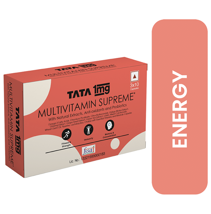 Tata 1mg Multivitamin Supreme, Zinc, Calcium and Vitamin D Immunity Booster Capsule