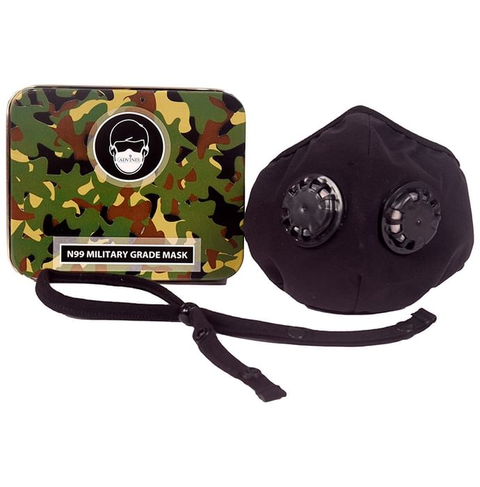 Advind Healthcare Military Grade N99 Mask with 2 Valves Medium Black