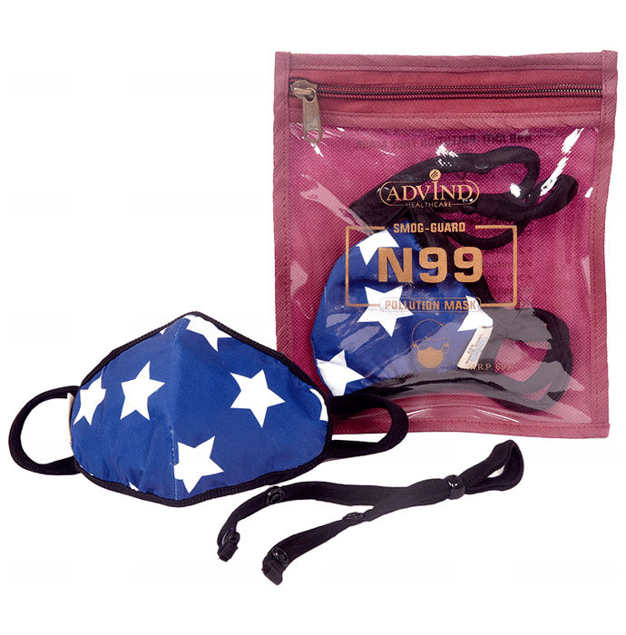 Advind Healthcare Smog-Guard N99 Pollution Mask for Kids Small Star Design without Valve