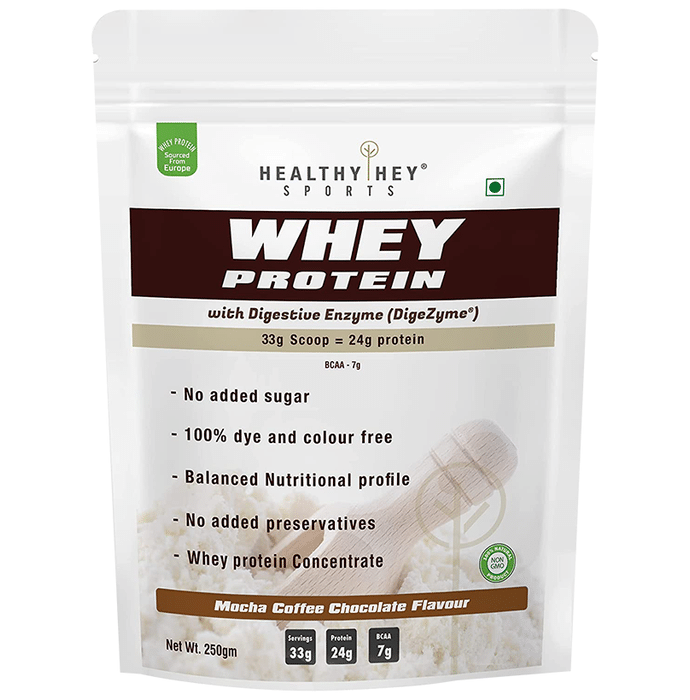 HealthyHey Sports Whey Protein Powder Mocha Coffee Chocolate