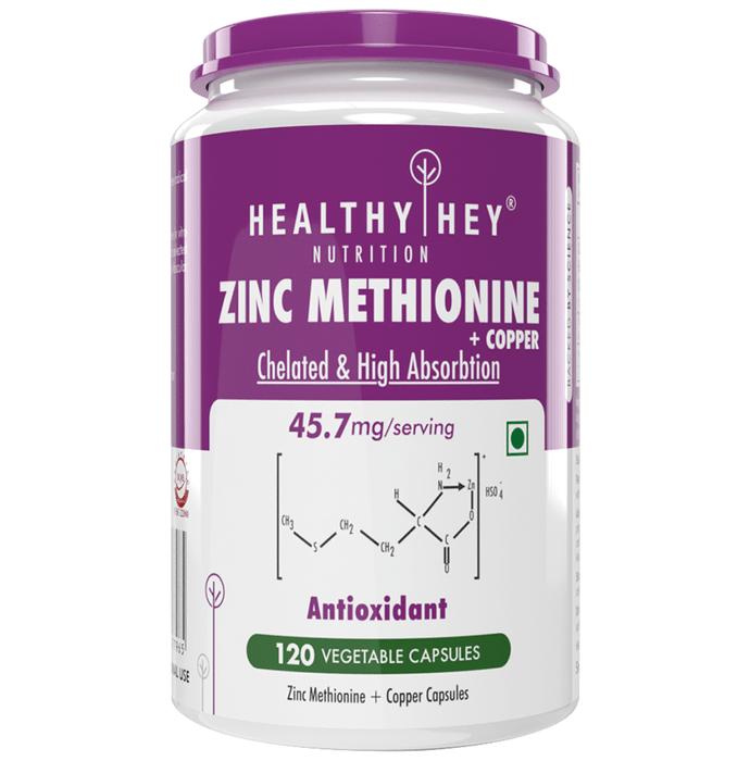 HealthyHey Zinc Methionine + Copper 31mg Vegetable Capsule