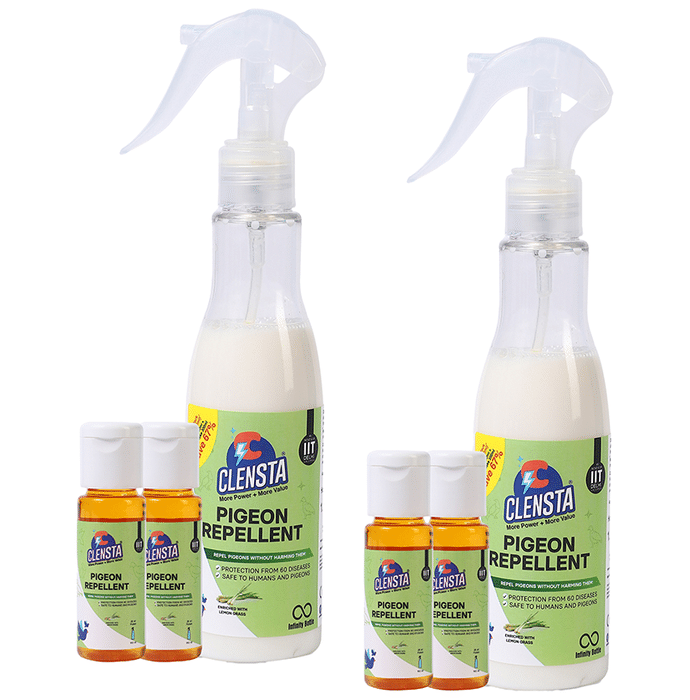 Clensta Combo Pack of 1 Bottle of Pigeon Repellant 150ml & 2 Concentrates (25ml Each)