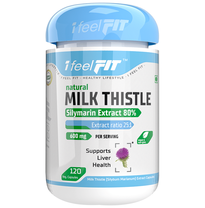 iFeelFIT Natural Milk Thistle Silymarin Extract 80% Extract Ratio 25:1 600mg Veg. Capsule