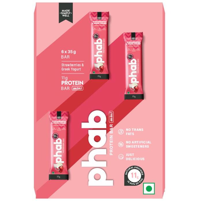 Phab Protein Bar Mini (35gm Each) Strawberries & Greek Yogurt
