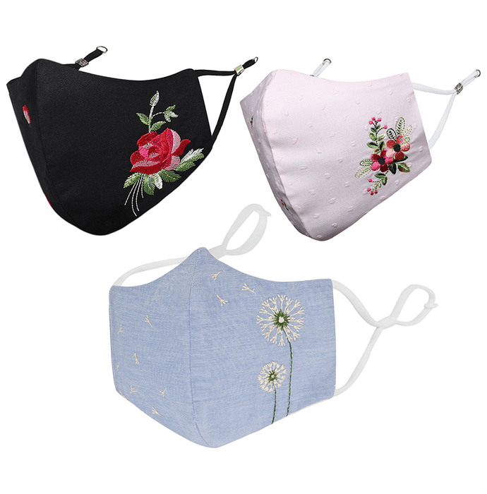 MASQ 4 Ply Face Mask for Women Large Multicolor Floral