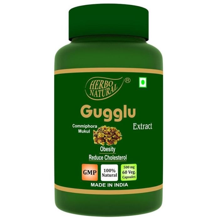 Herbo Natural Gugglu (Commiphora Mukul) Extract 500mg Veg Capsule