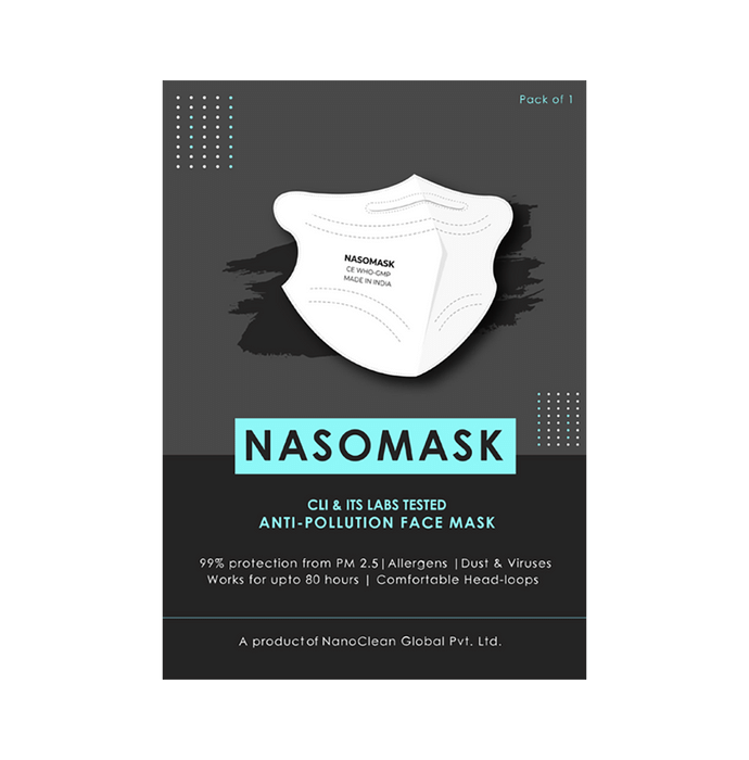 Nasomask N95 Anti-Pollution Face Mask with Headloop White Normal Design