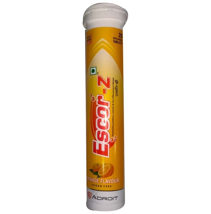Escor Z Effervescent Tablet Orange Sugar Free