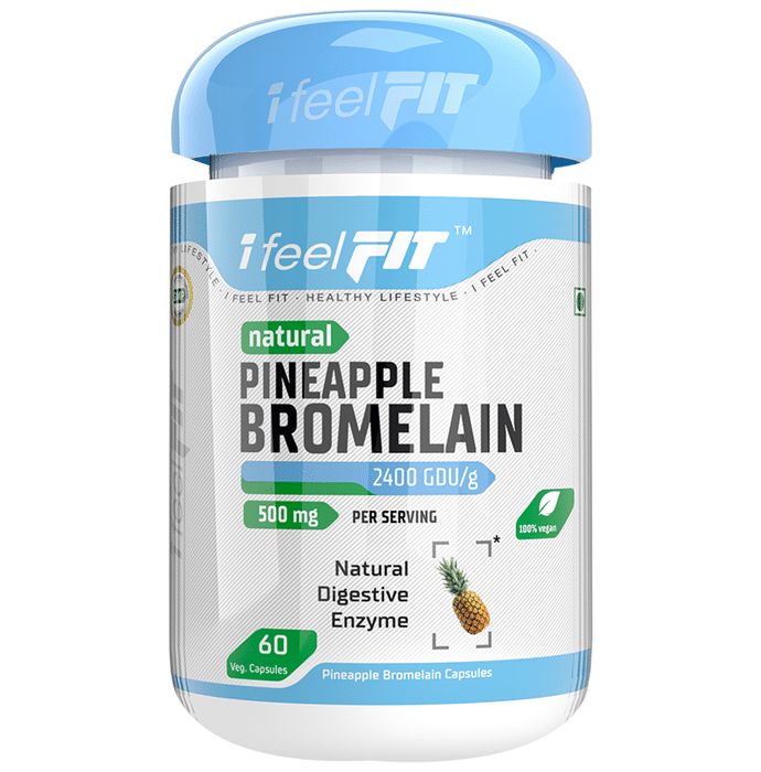 iFeelFIT Natural Pineapple Bromelain 2400GDU/g 500mg Veg. Capsule
