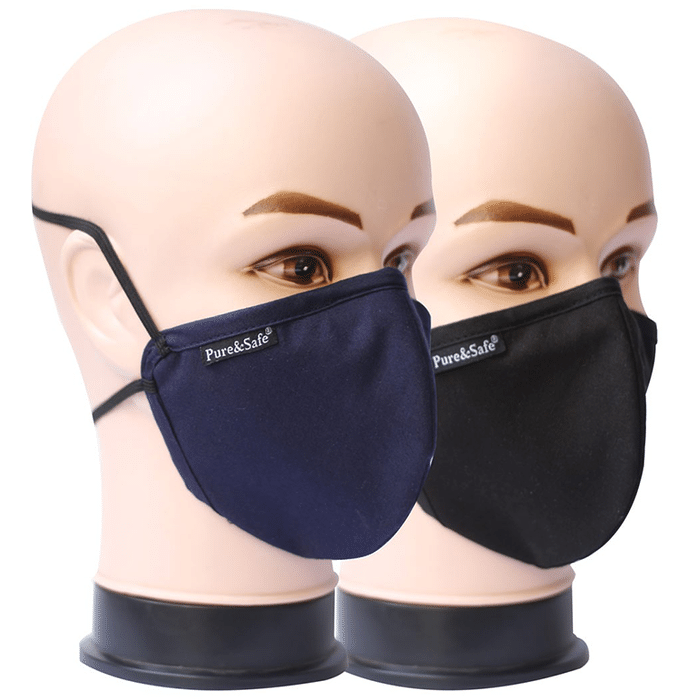 Pure & Safe N95 Neck Loop Mask Large Blue and Black
