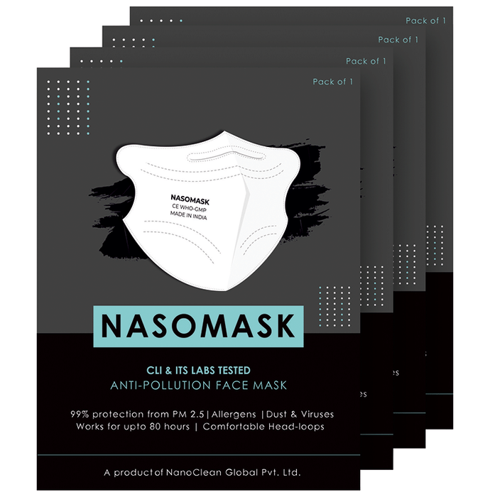 Nasomask N95 Anti-Pollution Face Normal Design Earloop White