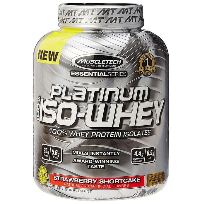 Muscletech Platinum 100% ISO-Whey Protein Essential Series Strawberry Shortcake