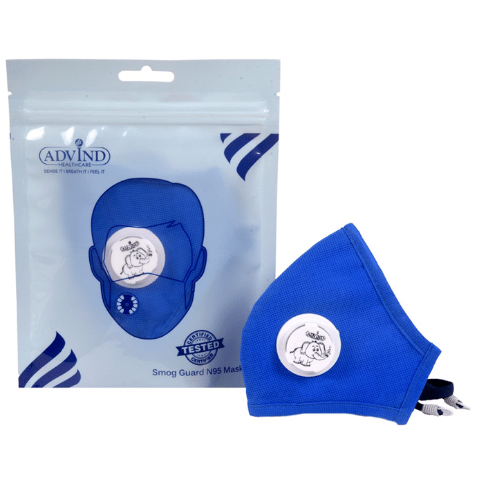 Advind Healthcare Smog Guard N95 Kids Mask with One Valve XS 3-5 Years Blue