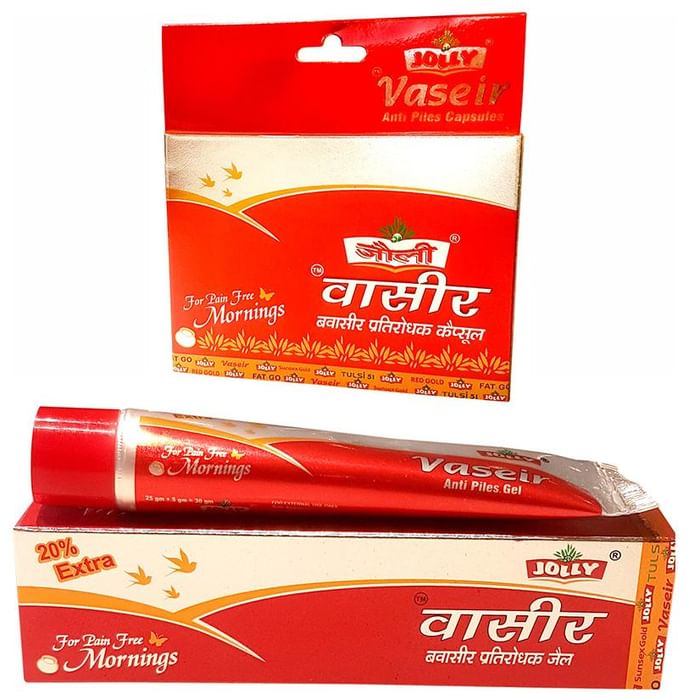 Jolly Combo Pack of Vaseir Piles Capsules & Gel