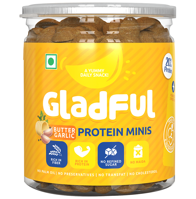 Gladful Protein Minis Cookie (150gm Each) Butter Garlic