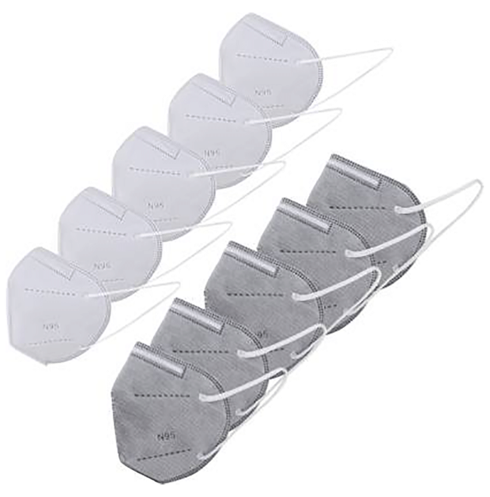 Lioncrown 5 Layer Reusable,Washable Outdoor Anti-Pollution, Dust Face Mask 5 White & 5 Grey