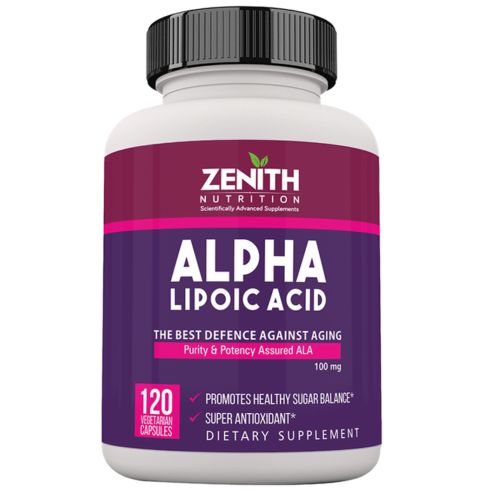 Zenith Nutrition Alpha Lipoic Acid 100mg Vegetarian Capsule