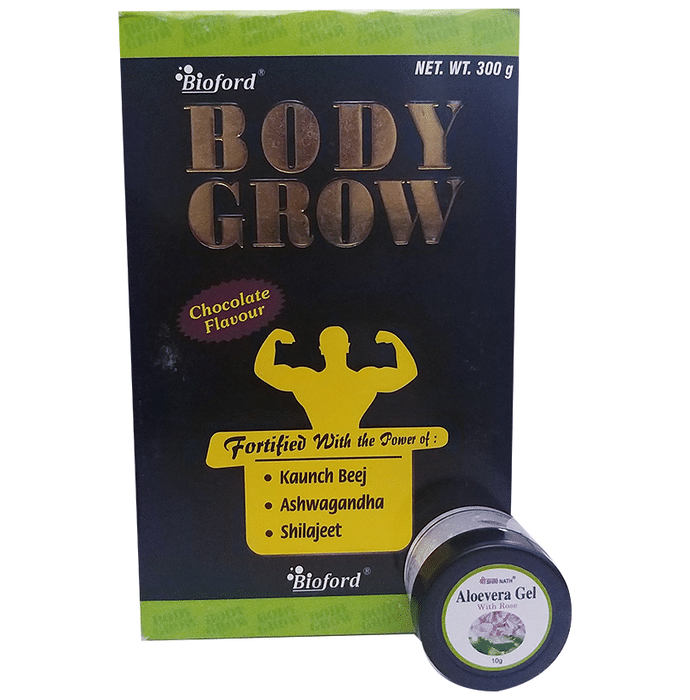 Bioford Body Grow Powder Chocolate with Shri Nath Aloevera Gel 10gm Free