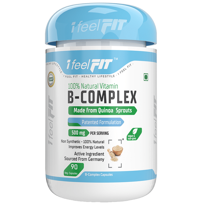 iFeelFIT 100%Natural Vitamin B-Complex Made from Quinoa Sprouts 500mg Veg Capsule