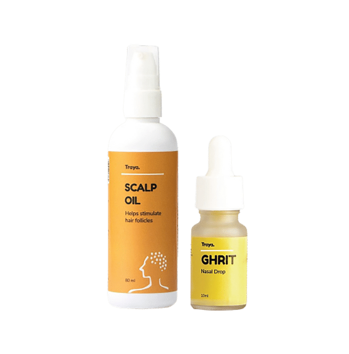 Traya Sleep Combo Pack of Scalp Oil 80ml and Ghrit Nasal Drop 10ml