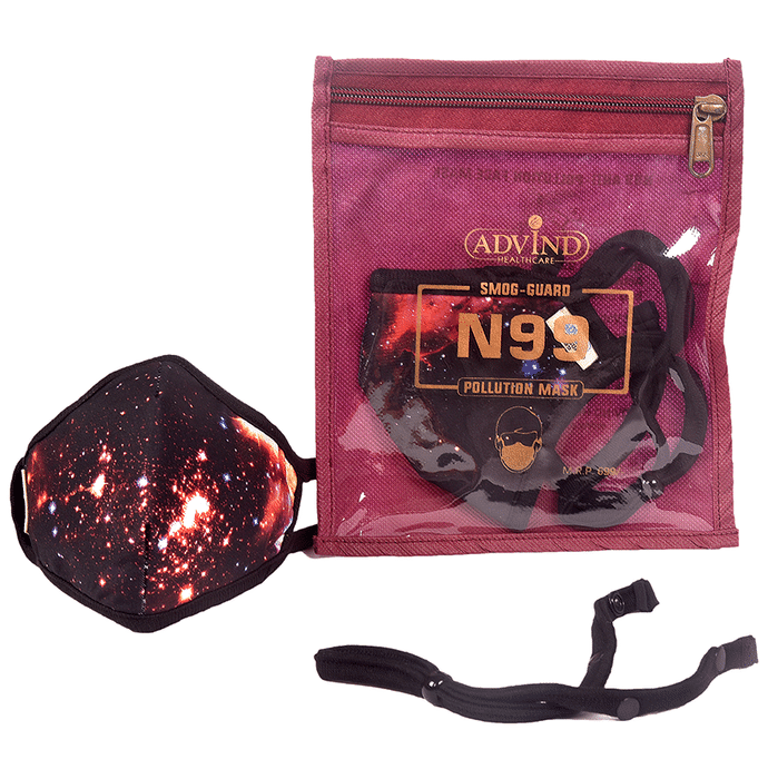 Advind Healthcare Smog-Guard N99 Pollution Mask for Kids Small Galaxy Design without Valve