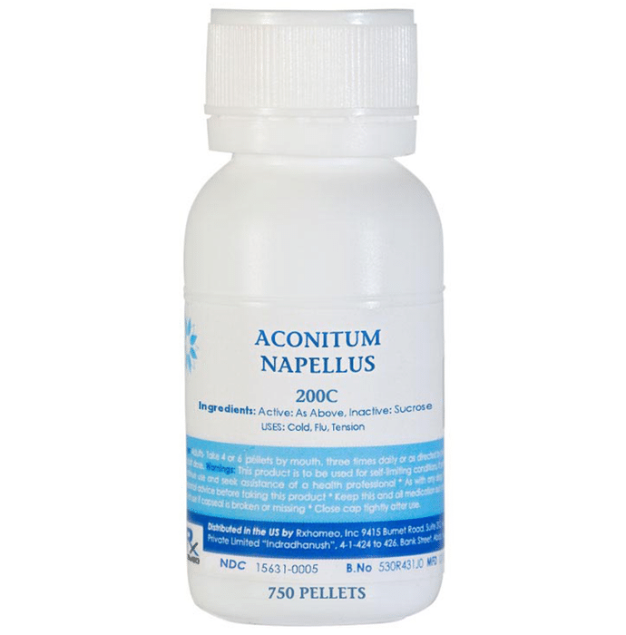 Rxhomeo Aconitum Napellus 200C Pellets