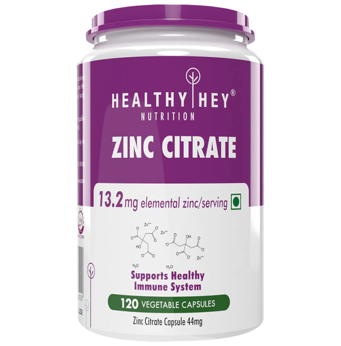 HealthyHey Nutrition Zinc Citrate 44mg Vegetable Capsule