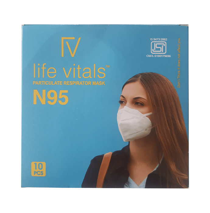Life Vitals N95 Earloop Particulate Respirator Mask Free Size Yellow