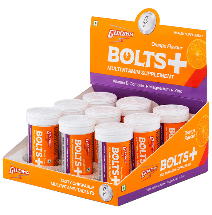Glucovita Bolts+ Chewable Tablet (8 Each) Orange