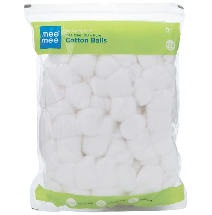 Mee Mee 100% Pure Cotton Balls (100gm Each) White