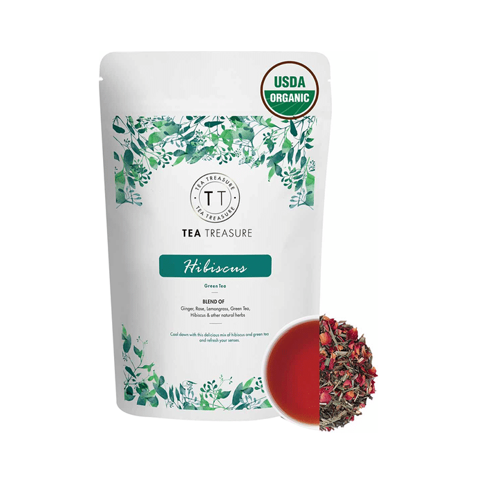 Tea Treasure Tropical Hibiscus USDA Organic Green Tea