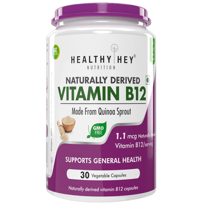 HealthyHey Nutrition Naturally Derived Vitamin B12 1.1mcg Vegetable Capsule